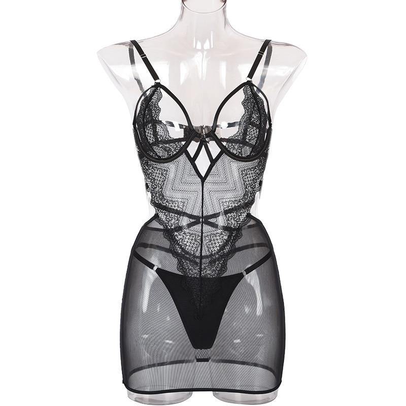 Black Lace Baby Doll | Fashionsarah.com