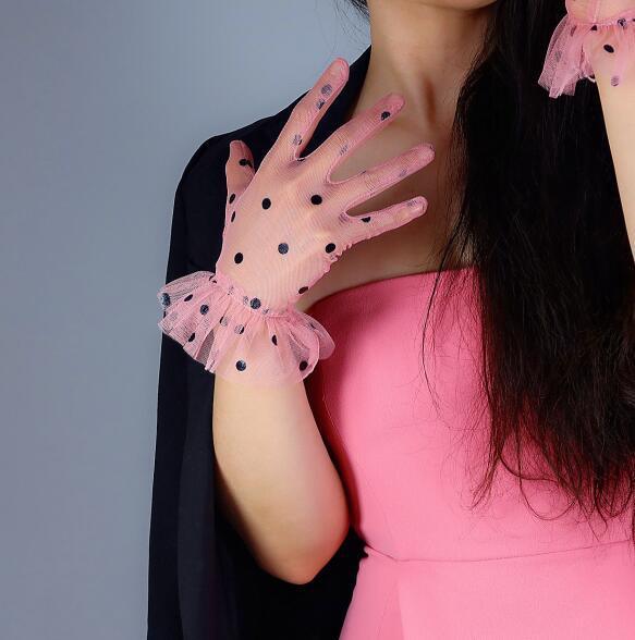 Fashionsarah.com Polka dot mesh gloves