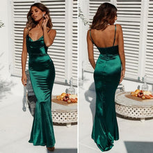 Load image into Gallery viewer, Strappy Gown Satin Dress - Fashionsarah.com