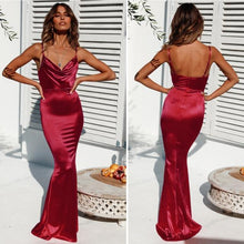 Load image into Gallery viewer, Strappy Gown Satin Dress - Fashionsarah.com