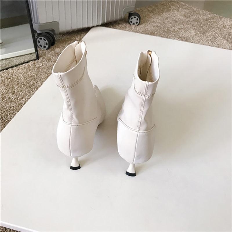 Fashionsarah.com Satin Ankle Fashion Zip Boots