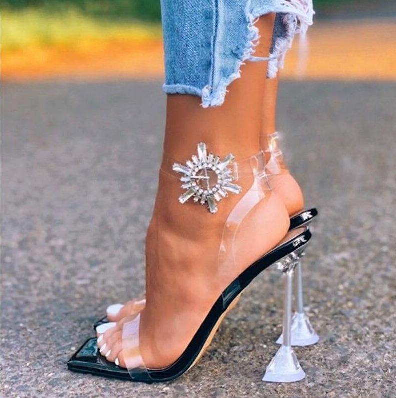Fashionsarah.com Bling Square Toe Heels