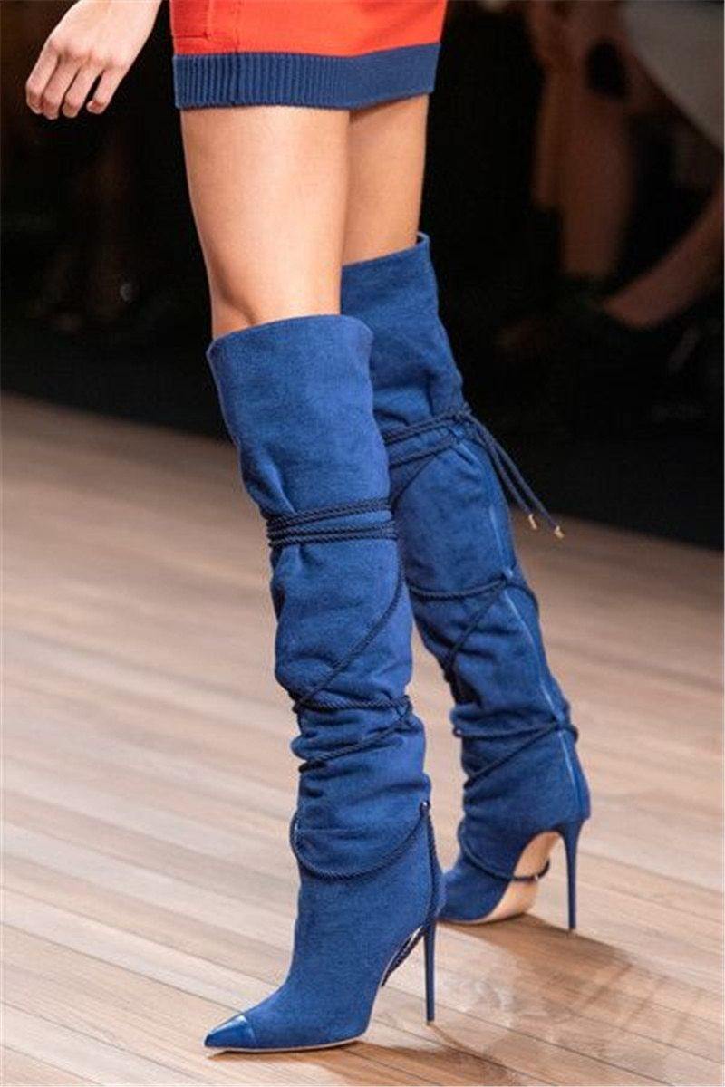 Fashionsarah.com Denim Cowboy Boots