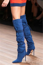 Load image into Gallery viewer, Denim Cowboy Boots - Fashionsarah.com