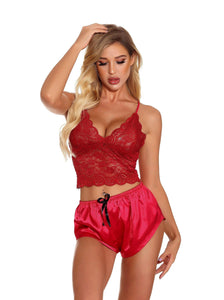 Wine Red Pajama Set - Fashionsarah.com