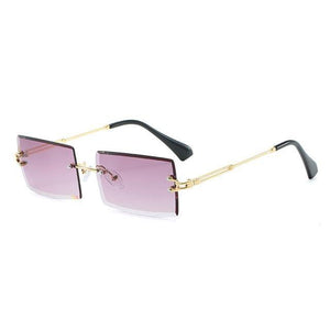 Rimless Rectangle Sunglasses - Fashionsarah.com