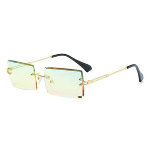 Rimless Rectangle Sunglasses - Fashionsarah.com