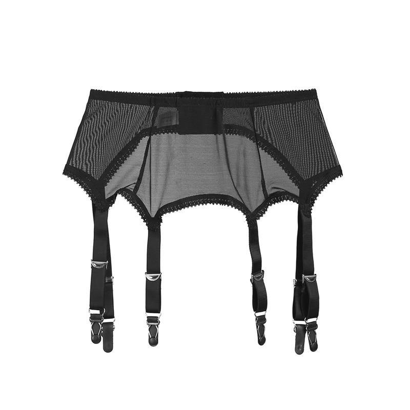 Mesh Garter Belt Stockings 6 Metal Buckles Straps | Fashionsarah.com