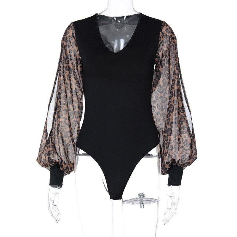 Fashionsarah.com Leopard Lantern Bodysuit