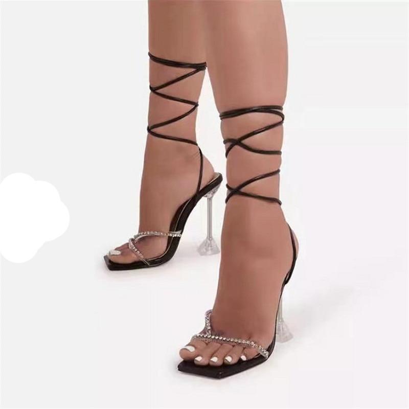 Cross-Tied Summer Toe Heels | Fashionsarah.com