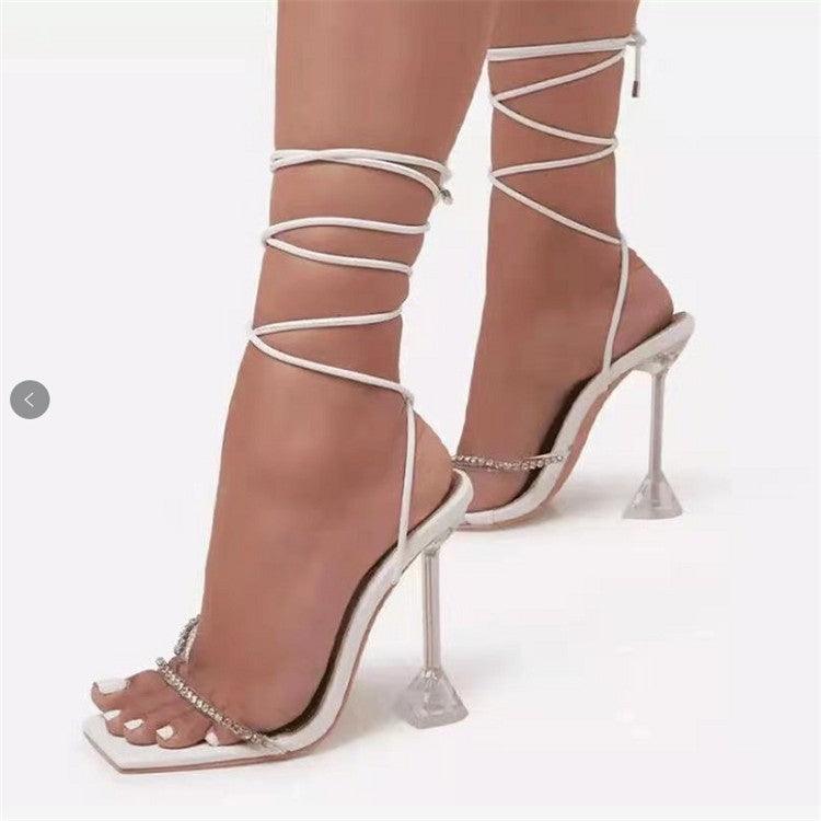 Cross-Tied Summer Toe Heels | Fashionsarah.com