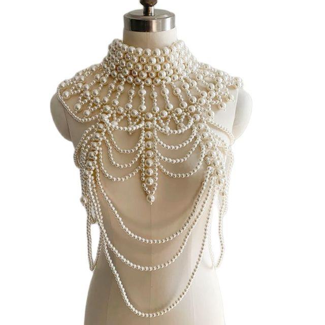 Fashionsarah.com High collar irregular pearl accessories
