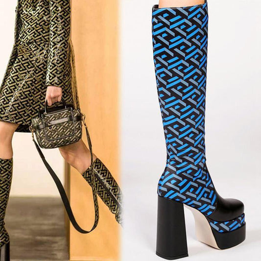 Geometric Long Boots | Fashionsarah.com