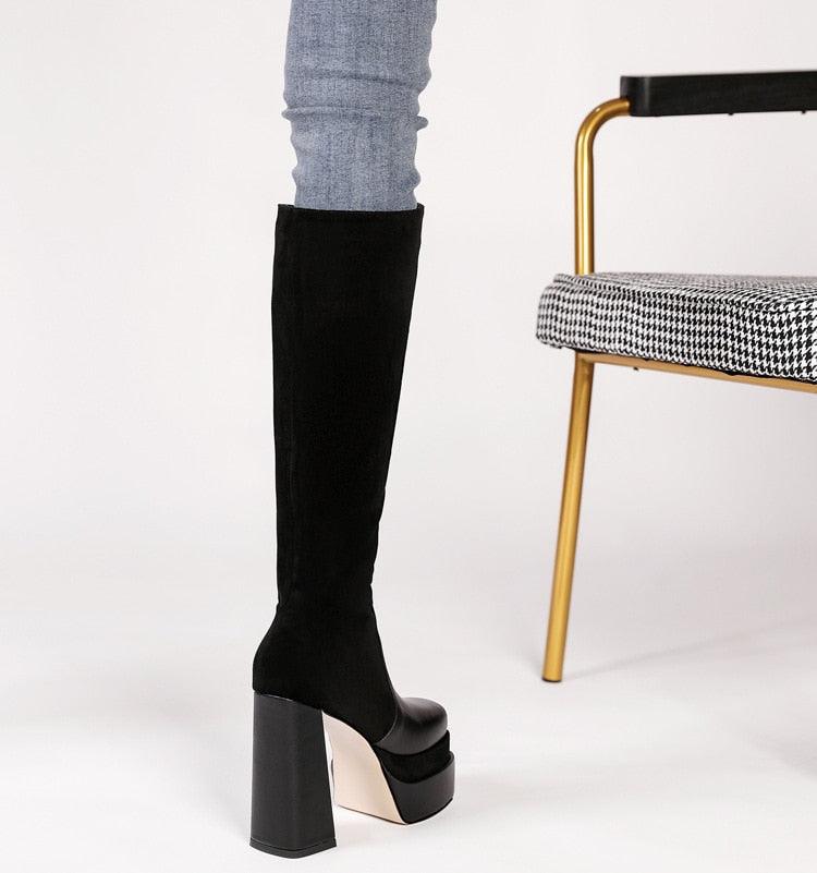 Geometric Long Boots | Fashionsarah.com