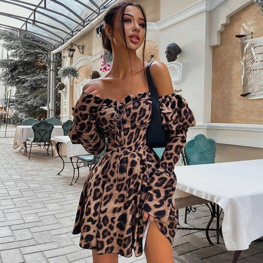 Leopard Ruffle Dress | Fashionsarah.com