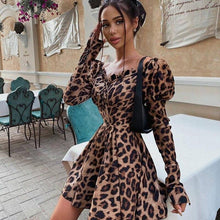Load image into Gallery viewer, Leopard Ruffle Dress - Fashionsarah.com