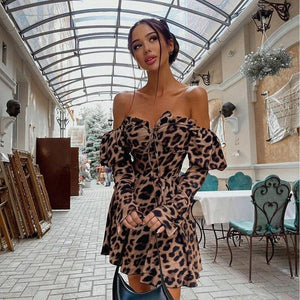 Leopard Ruffle Dress - Fashionsarah.com