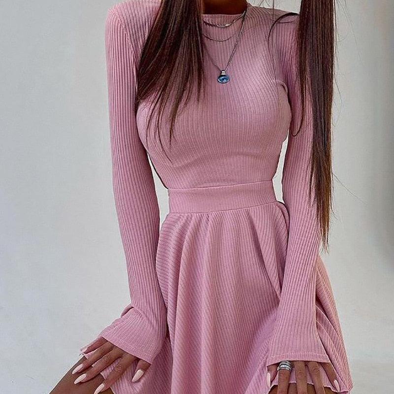 Fashionsarah.com Knitted Pleated Dress