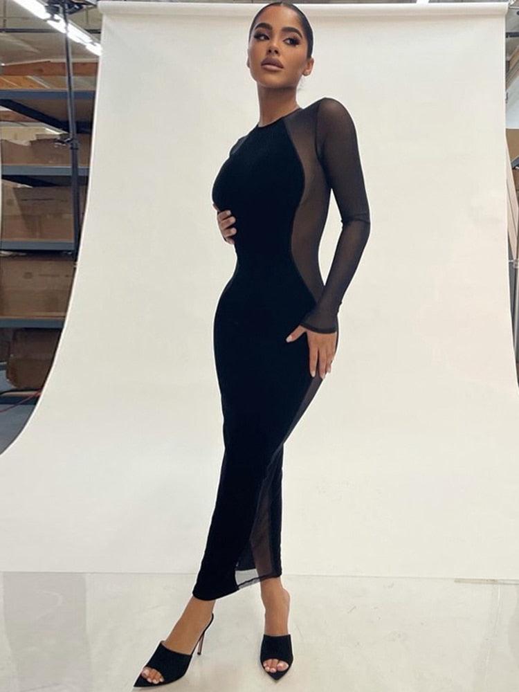 Fashionsarah.com Slim Transparent Midi Dress