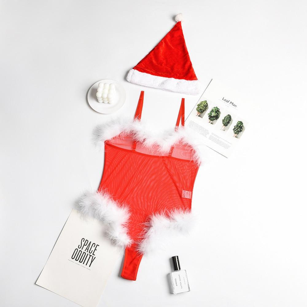 Fashionsarah.com Santa Feather Bodysuit