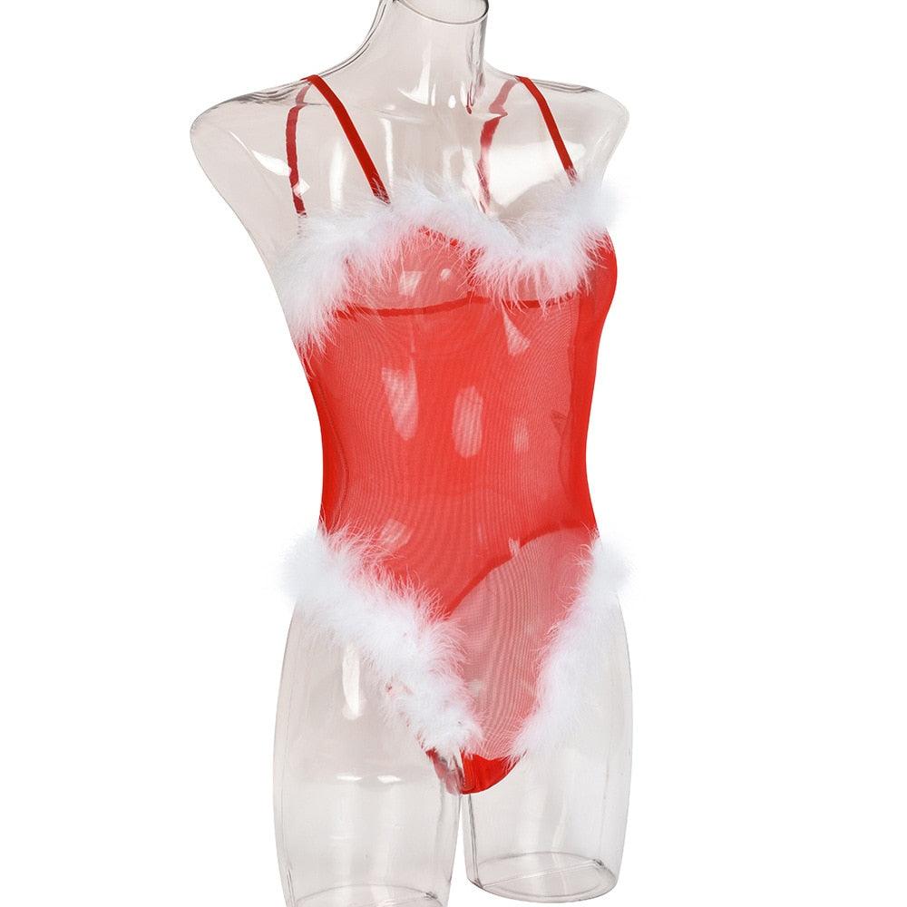 Fashionsarah.com Santa Feather Bodysuit