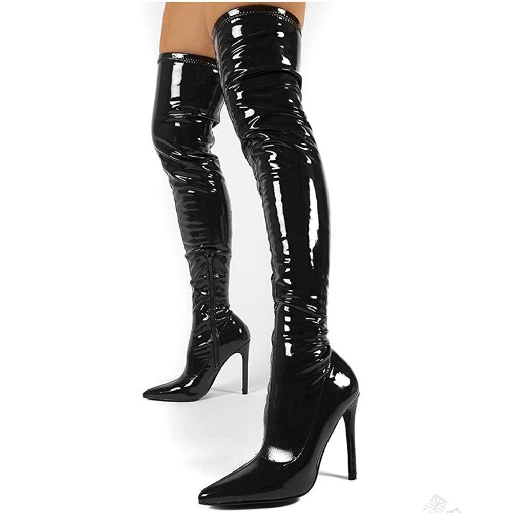 Fashionsarah.com Vinyl Pointed Toe Boots