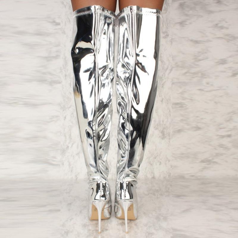 Fashionsarah.com Over The Knee Mirror Boots