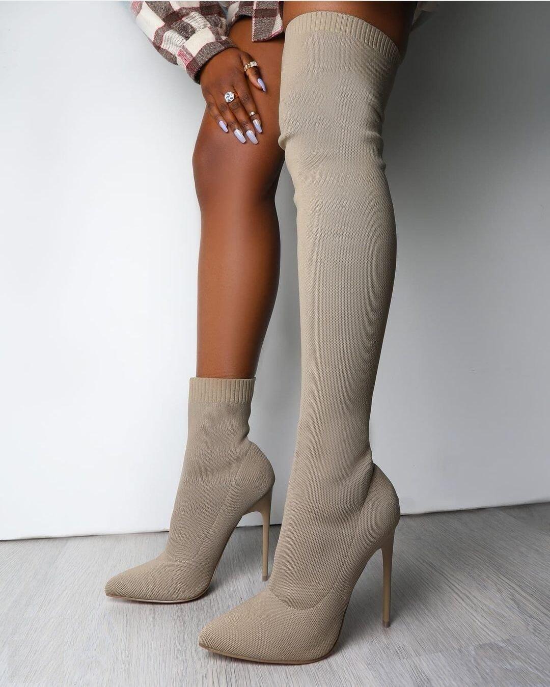 Over the Knee Knitting Boots | Fashionsarah.com