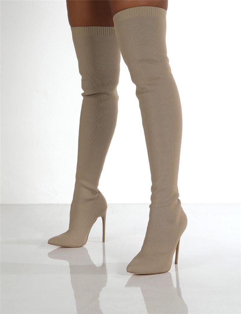 Over the Knee Knitting Boots | Fashionsarah.com