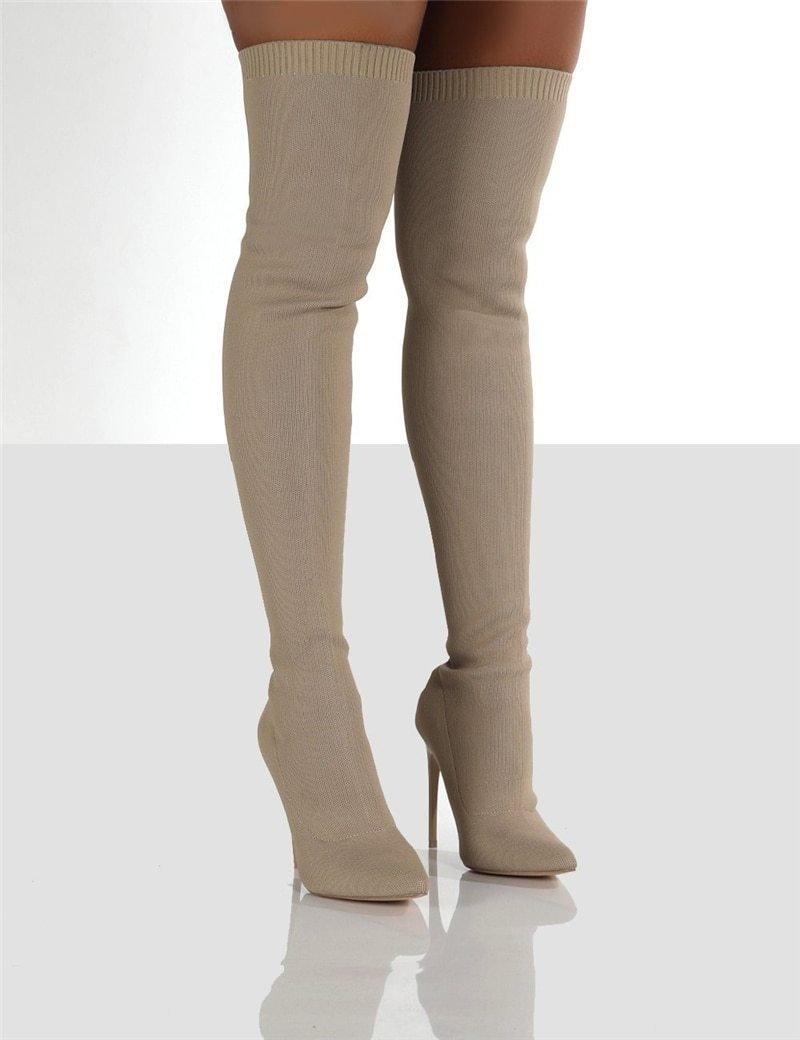 Over the Knee Knitting Boots | Fashionsarah.com