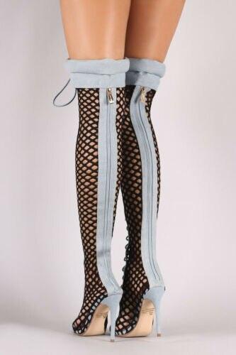 Over The Knee Mesh Boots | Fashionsarah.com