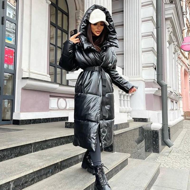 Fashionsarah.com Hooded Long Belt Coats