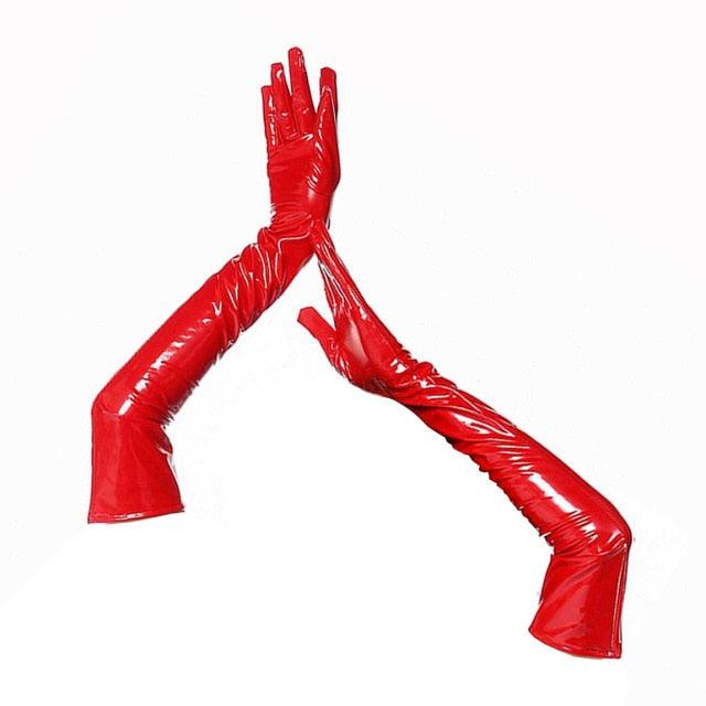 Fashionsarah.com Shiny Latex Long Gloves