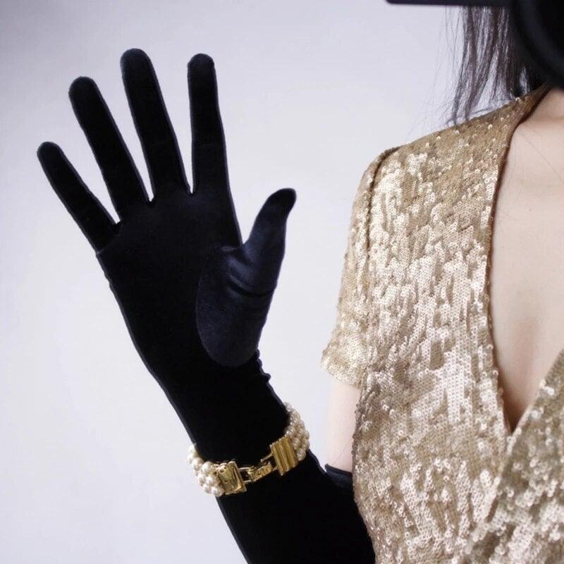 Velvet Long Gloves Fashionsarah.com