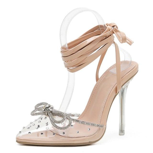 Crystal Butterfly-Knot Cross-tied Heels | Fashionsarah.com