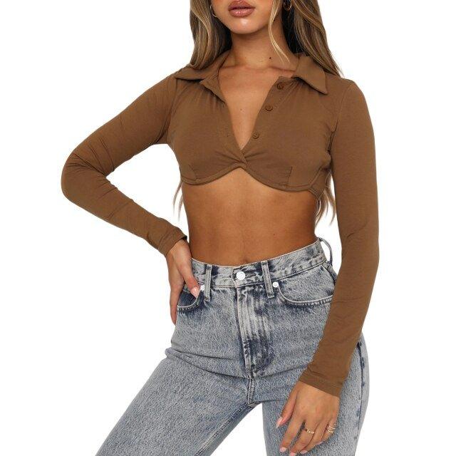 Women Slim T-Shirt Crop Tops | Fashionsarah.com
