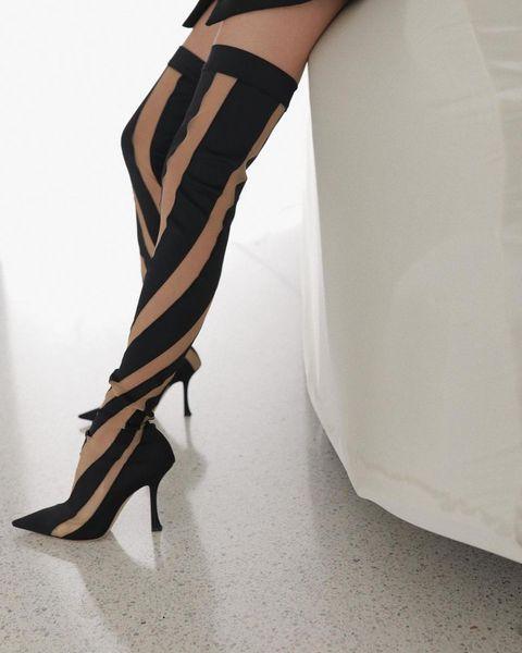 Fashionsarah.com Zebra Over-the-knee Transparent Boots