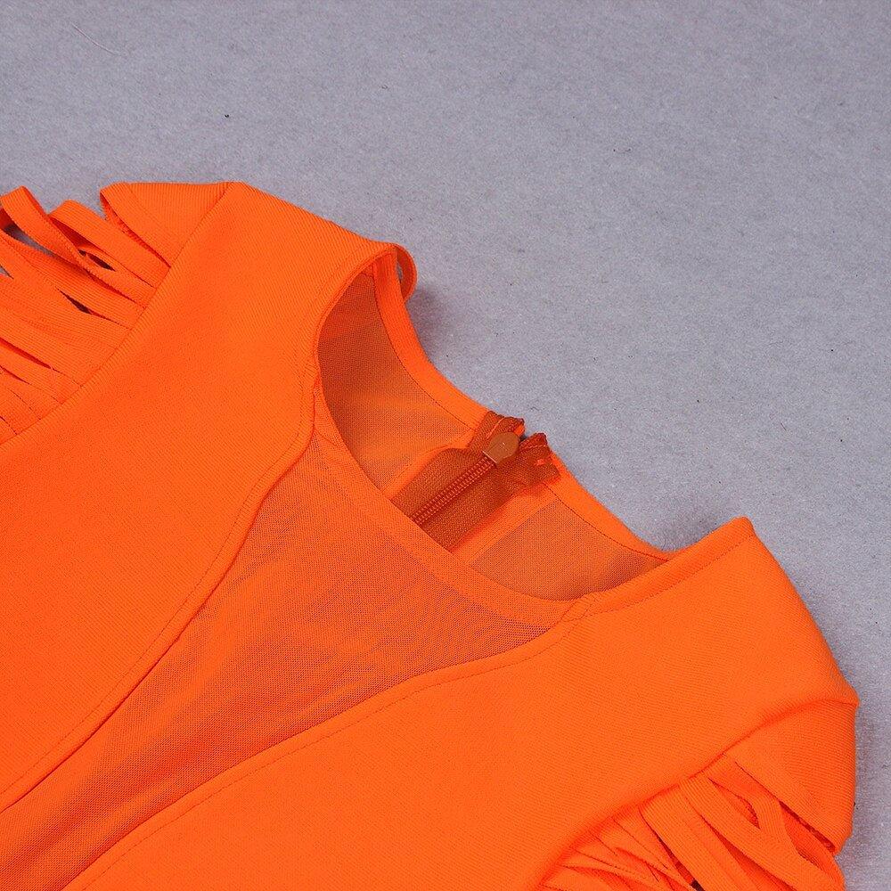 Tassel Orange Elegant Dress 2022 | Fashionsarah.com