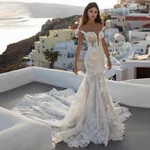 Load image into Gallery viewer, Off Shoulder Lace Wedding Dress - Fashionsarah.com