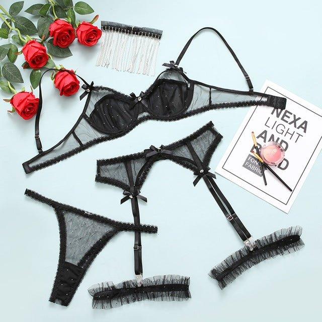 Fashionsarah.com Lace Intimate Set with Choker and Garter