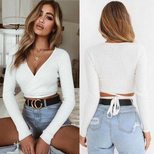 Cross V-neck Top! | Fashionsarah.com