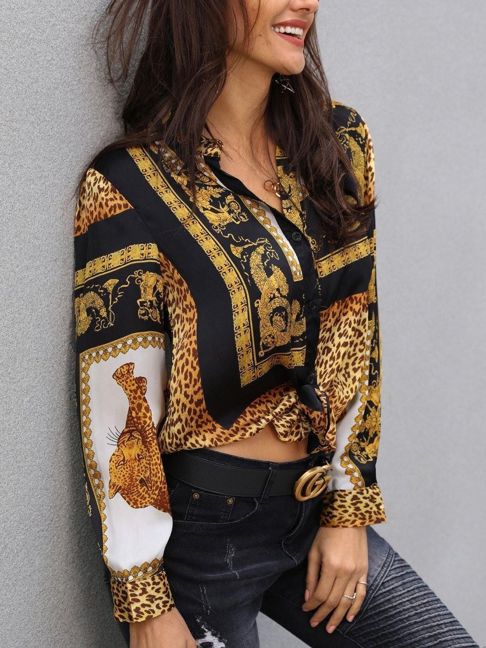 Women Loose Leopard Shirt | Fashionsarah.com