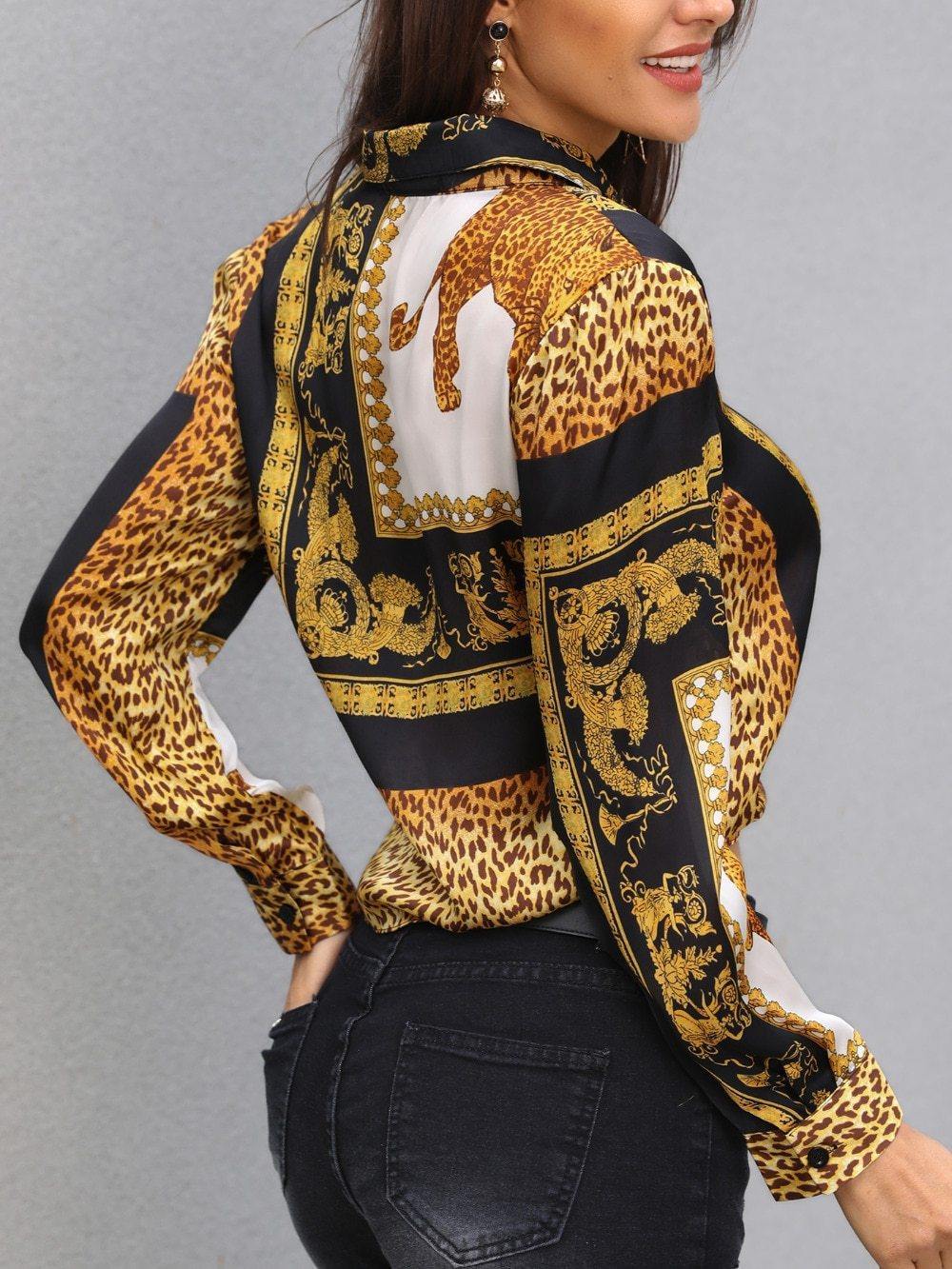 Fashionsarah.com Loose Leopard Shirt