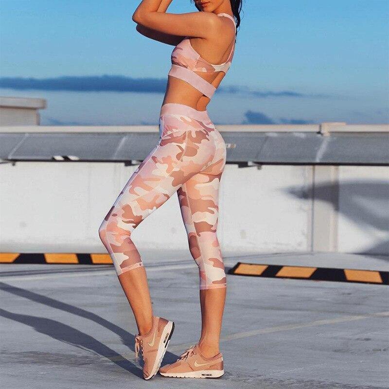 Pink Camo Fitness Tracksuit | Fashionsarah.com