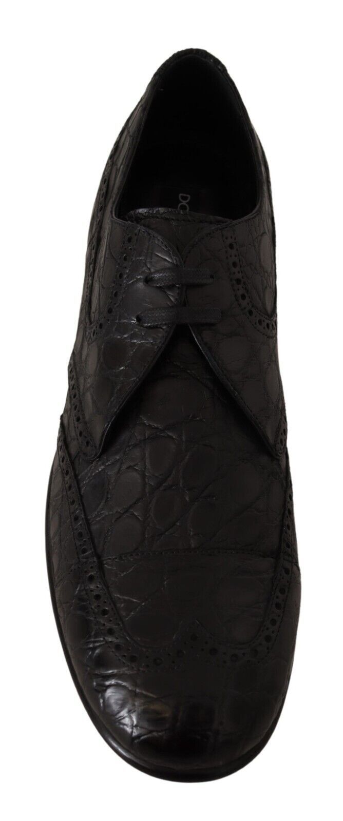 Dolce & Gabbana Black Caiman Leather Mens Derby Shoes | Fashionsarah.com