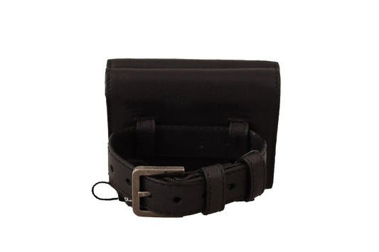 Fashionsarah.com Fashionsarah.com Dolce & Gabbana Black Leather Trifold Purse Belt Multi Kit Wallet