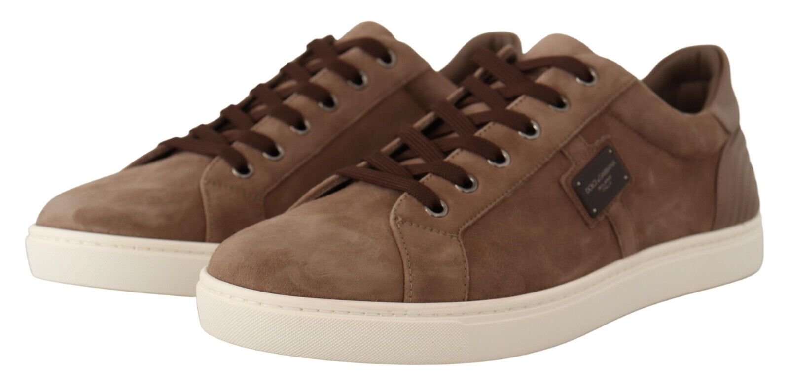 Dolce & Gabbana Brown Suede Leather Sneakers Shoes | Fashionsarah.com