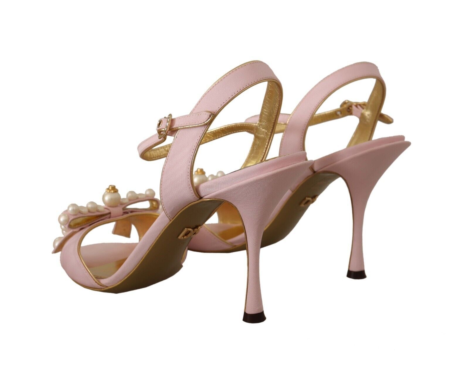 Fashionsarah.com Fashionsarah.com Dolce & Gabbana Pink Faux Pearl Ankle Strap Heels Sandals Shoes