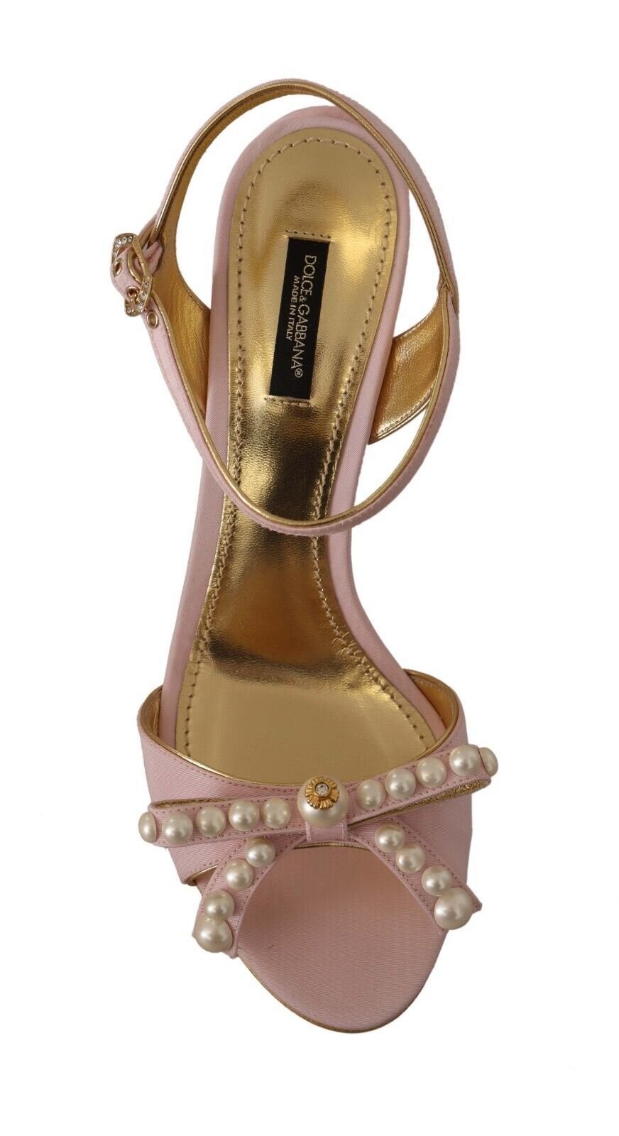Fashionsarah.com Fashionsarah.com Dolce & Gabbana Pink Faux Pearl Ankle Strap Heels Sandals Shoes
