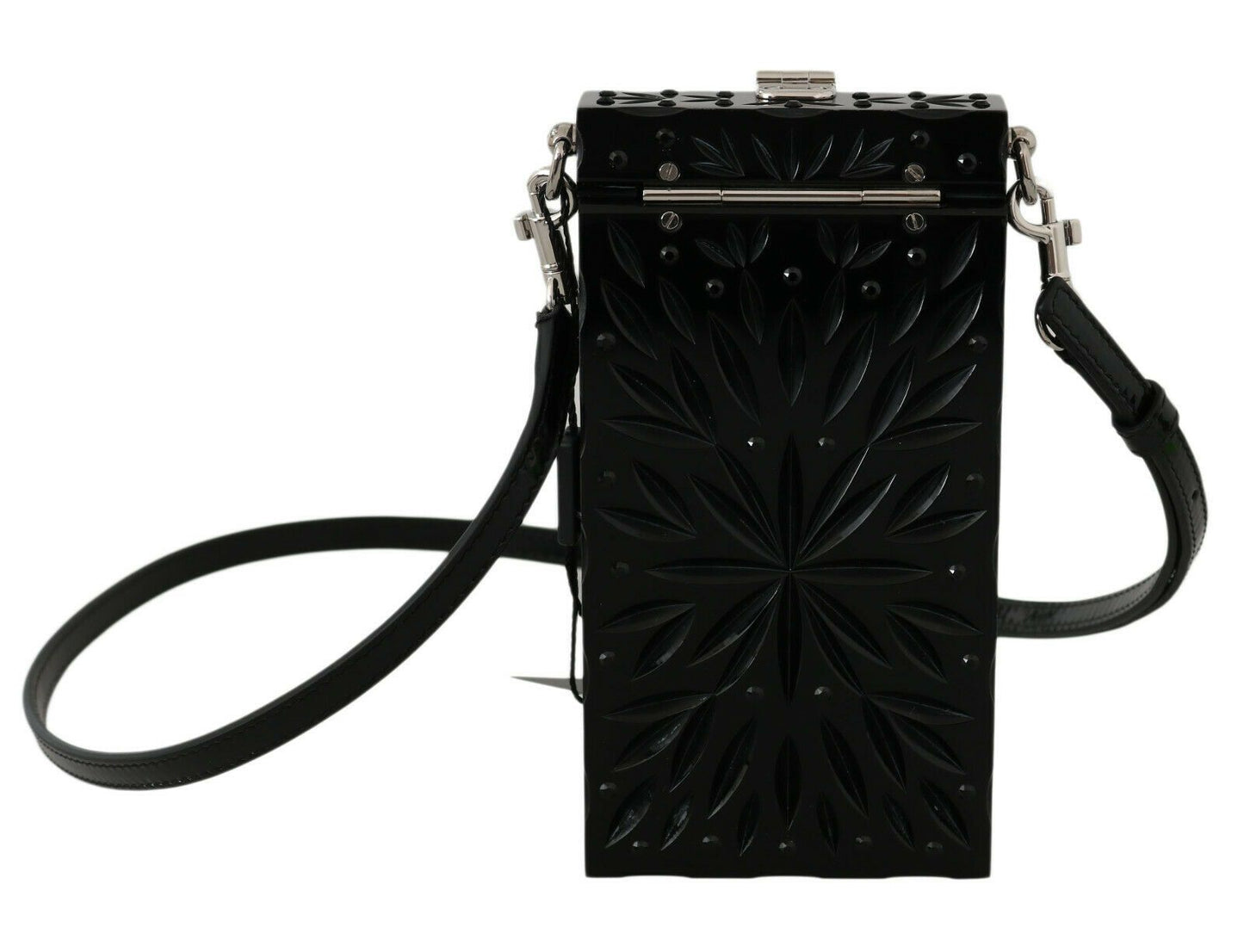 Fashionsarah.com Fashionsarah.com Dolce & Gabbana Black Crystal Plexiglass Cross Cigarette Case Holder